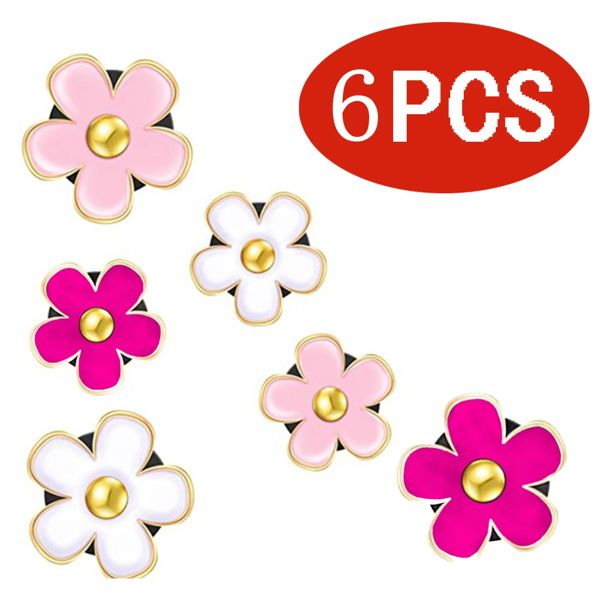 

Car Accessories Air Vent Clips Interior Cute Set Car Decor Three Colors Flower Clip 6PACK