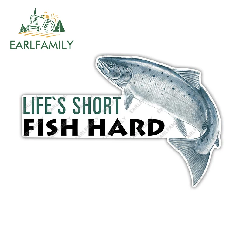 

EARLFAMILY 13 см x 8,7 см для Lifes, жесткие автомобильные наклейки с изображением короткой рыбы, солнцезащитное оформление