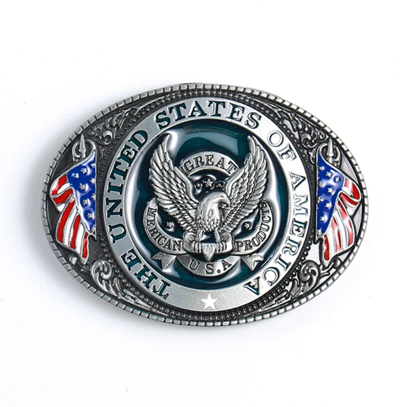 Облысший Орел, американский продукт, флаг США, звезды, стандартная Пряжка, сотрудник шерифа, кожаное ремесло, мужские ковбойские мужские джинсы, аксессуары