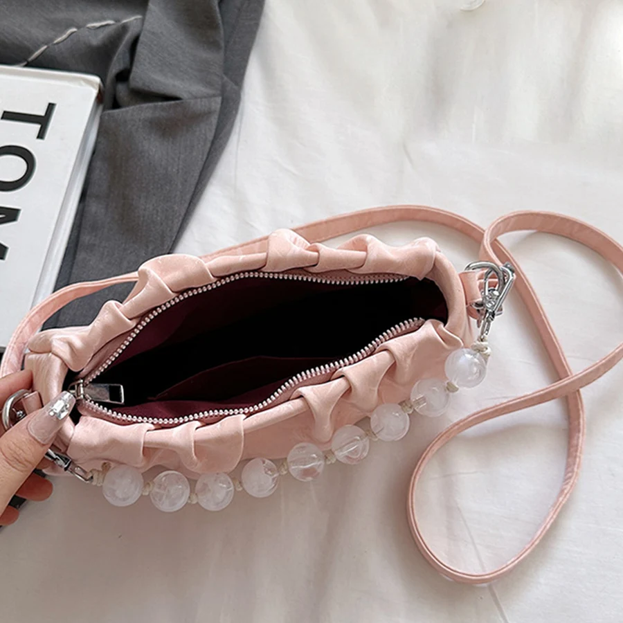 Сумка женская мягкая плиссированная на плечо саквояж большой вместимости с