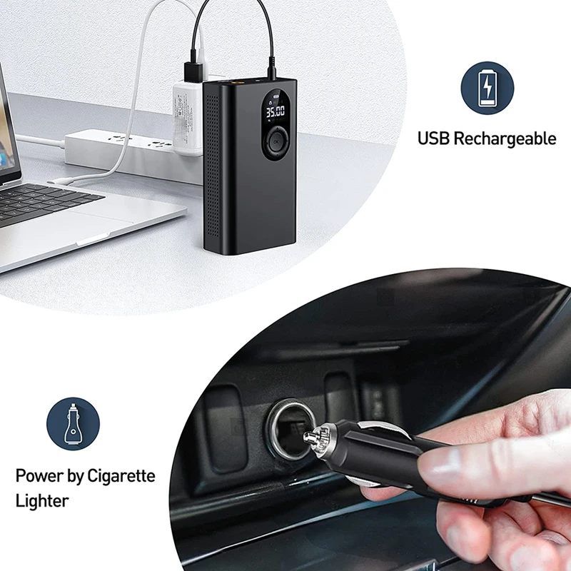 

Tire Inflator Air Compressor Cordless 150PSI Portable Air Compressor Electric 12V Car Air Pump Motorcycle Bicycle Tire