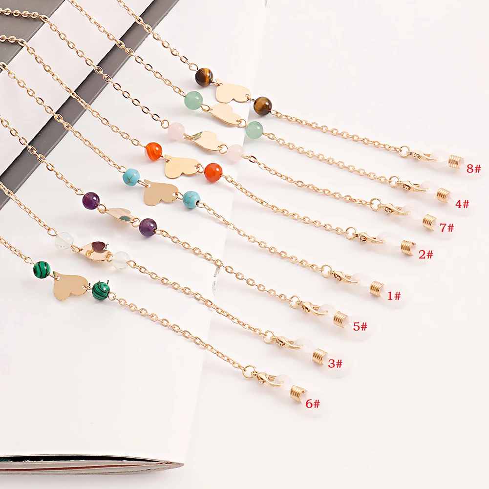 

Fashion Love Face Mask Chain Beads Glasses Chains Women vintage Metal Sunglasses Hangs Mask Lanyards Strap Eyewear Holder