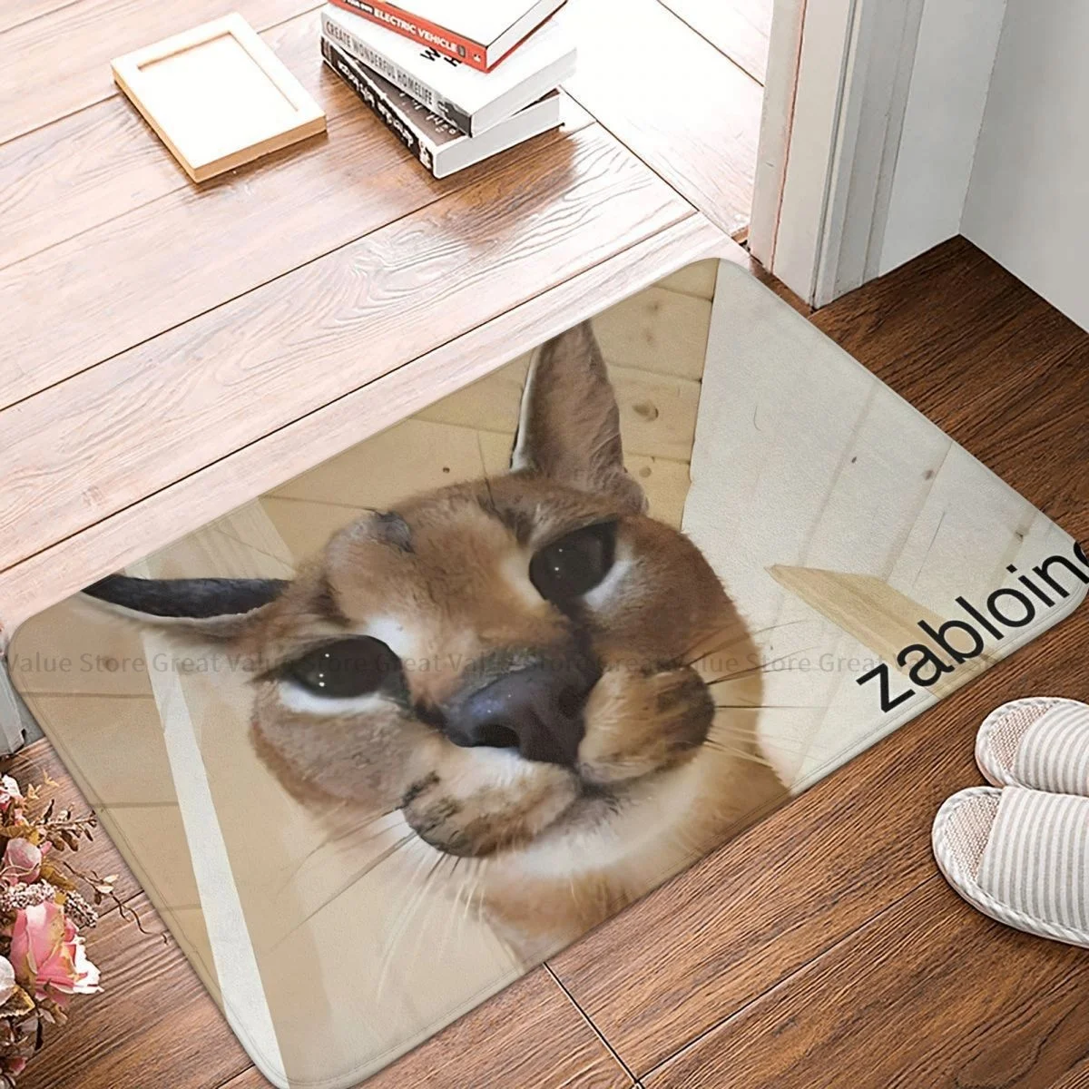 

Big Floppa Cat Animal Bath Non-Slip Carpet Zabloing Meme Living Room Mat Welcome Doormat Floor Decor Rug