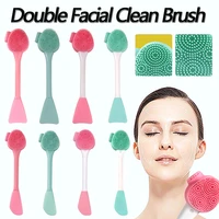 8 types skin care wash face silicone brush exfoliating nose clean blackhead removal brush tool head double head