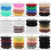 4pcsset hair bands phone cord spiral hair ties elastic hair rings hair rope high quality hot sale rubber for women