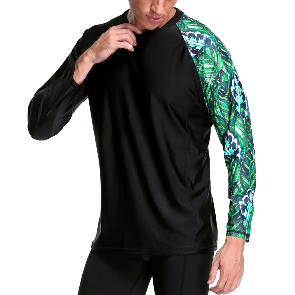 2022 new men's fashion split long-sleeved swimming surfing tops UV protection water sports snorkeling beach surfing clothes tops