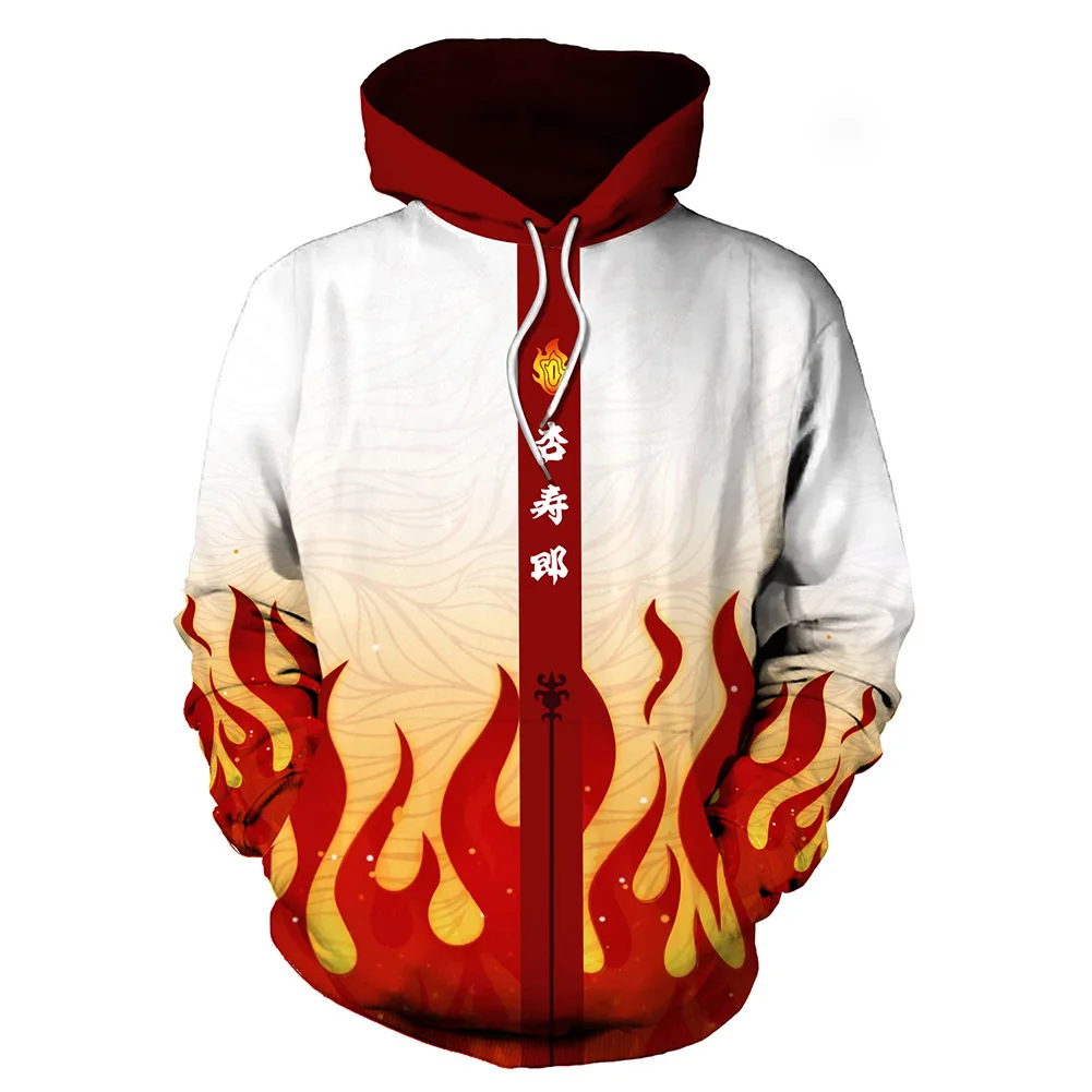 

Demon Slayer Rengoku Kyoujurou Cosplay Hoodie Hooded Pullover Sweatshirt Streetwear Jacket Coat