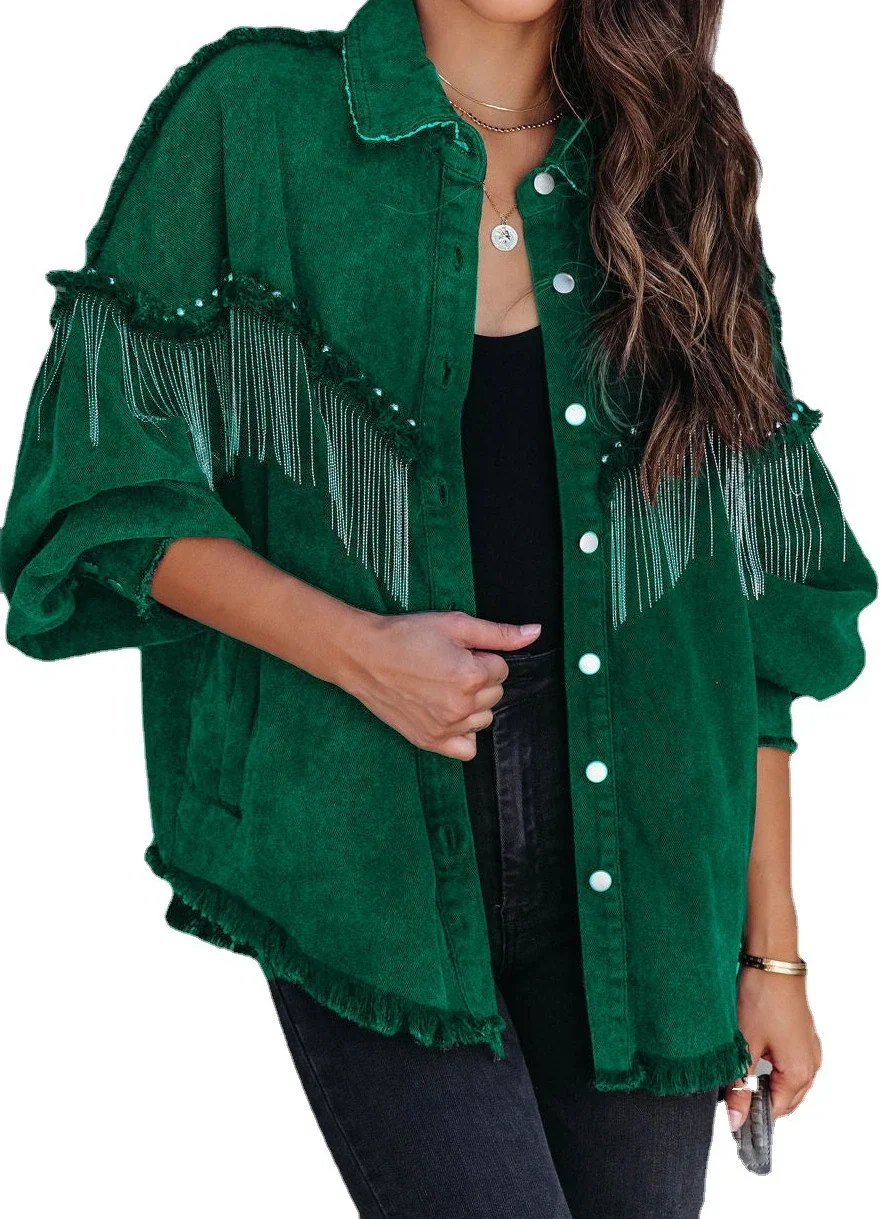 Джинсовое пальто женское весенне-осеннее хлопковое Ropa винтажные джинсы с