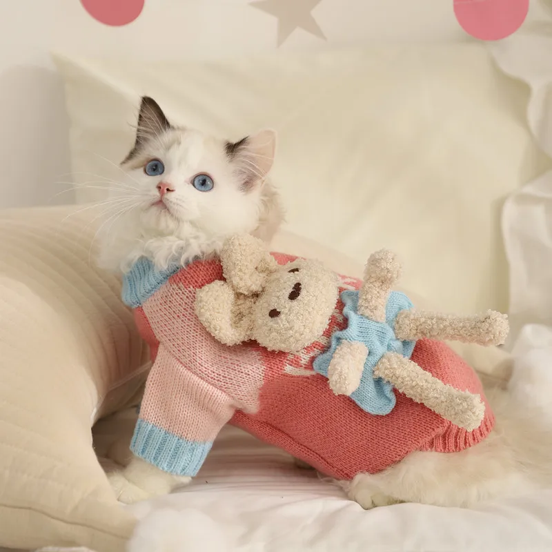 

Зимняя одежда для кошек, защита от волос, кошек, маленьких кошек, котят, теплый осенний свитер для кошек на осень и зиму, одежда для кошек