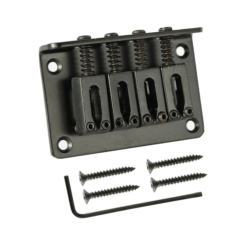 

4-струнный хромированный Твердый хвостовой мост, запасные части, набор аксессуаров для сигарной коробки, гитар, электрической укулеле, черный