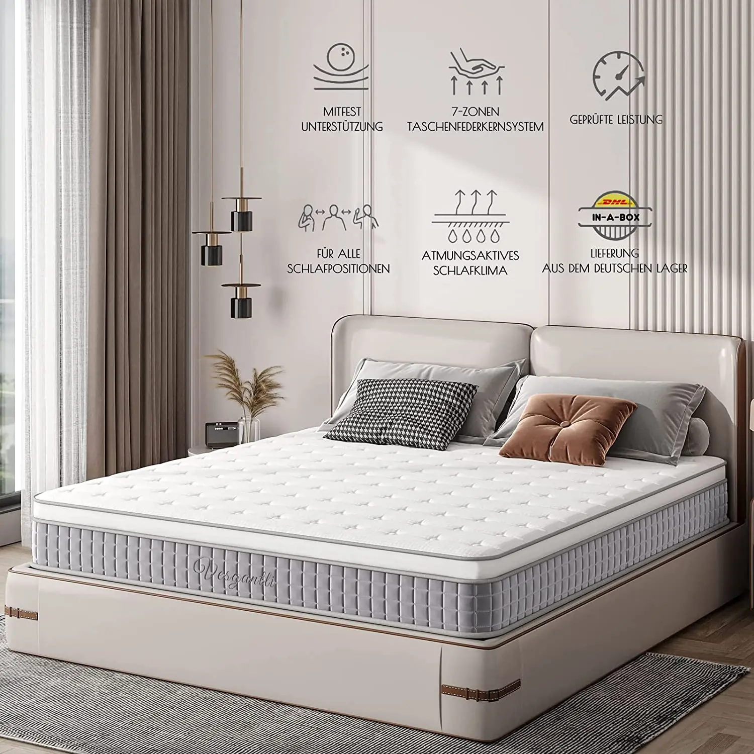 Матрас Vesgantti модный боксерский Топ H3 24 см 80/90/100/120x200