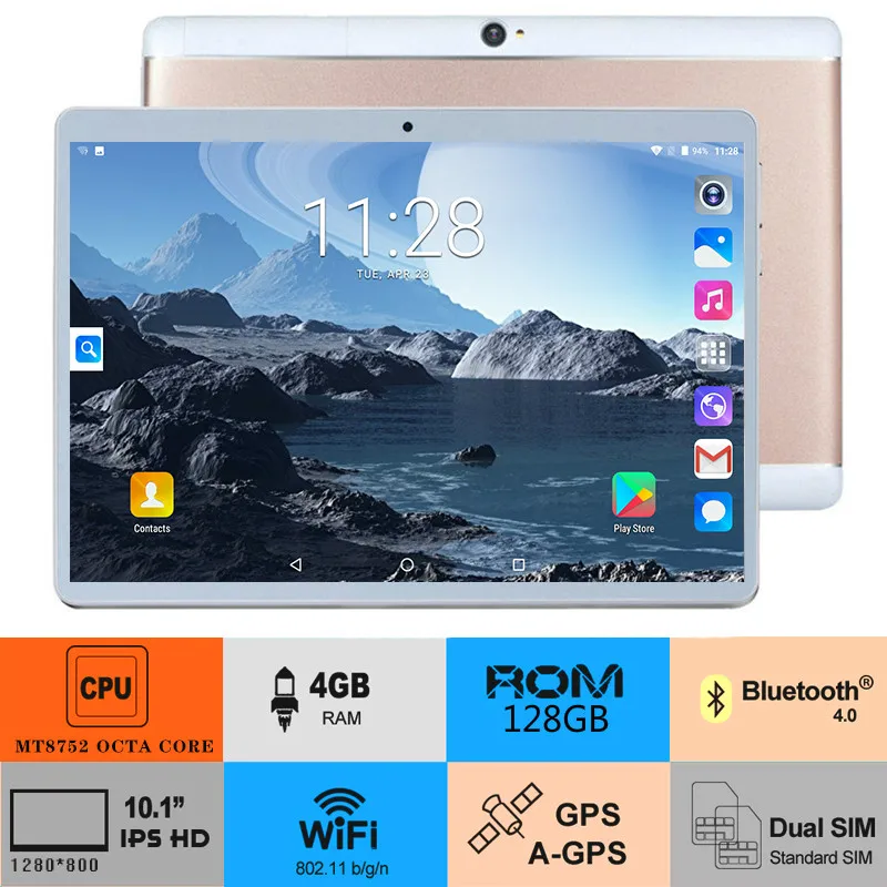 2022 Android 9.0 OS 10 inch tablet Octa Core 3G 4G FDD LTE 6GB RAM 128GB ROM 1280x800 WiFi Bluetooth Tablet For Gifts