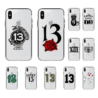 lucky number 13 phone case for iphone 11 12 13 mini pro xs max 8 7 6 6s plus x 5s se 2020 xr cover