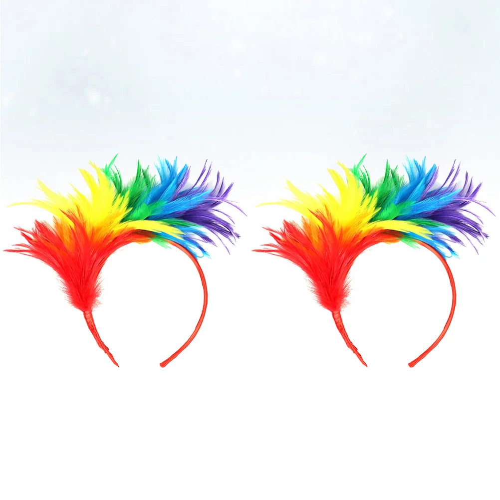 

Fascinator Headbands 20s 50s Headband Derby Headpiece for Cocktail Wedding Tea Rainbow Color