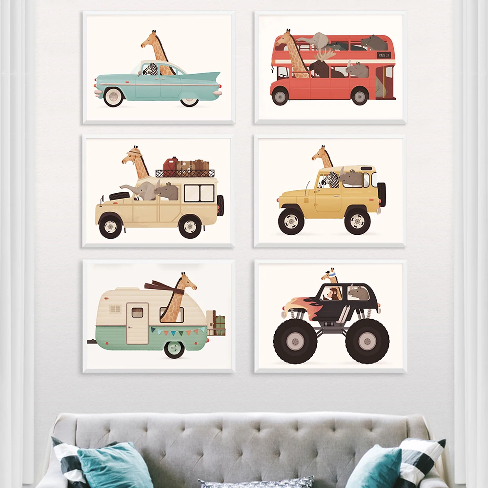 Настенный постер с принтом Мир животных для детской комнаты