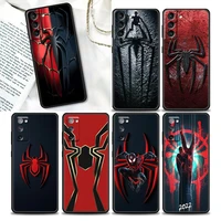 marvel spaiderman logo phone case for samsung galaxy s7 s8 s9 s10e s21 s20 fe plus ultra 5g soft silicone cover