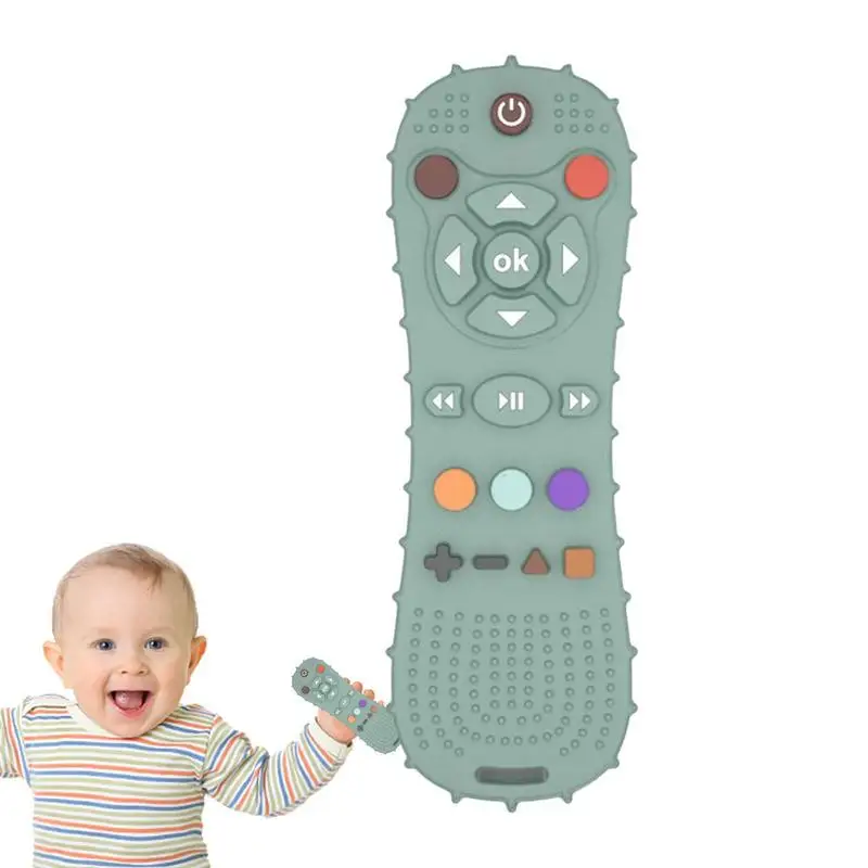 

Remote Control Shape Teething Toys Teether Toy For Babies 6-12 Months Silicone Teething RemoteTeething Toys Boy Girl Sensory Toy