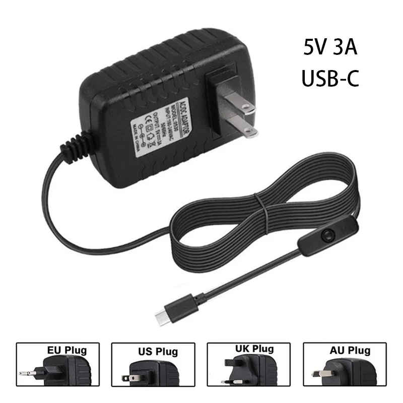

5/10 шт., адаптер питания для Raspberry Pi 4, 5 В, 3 А