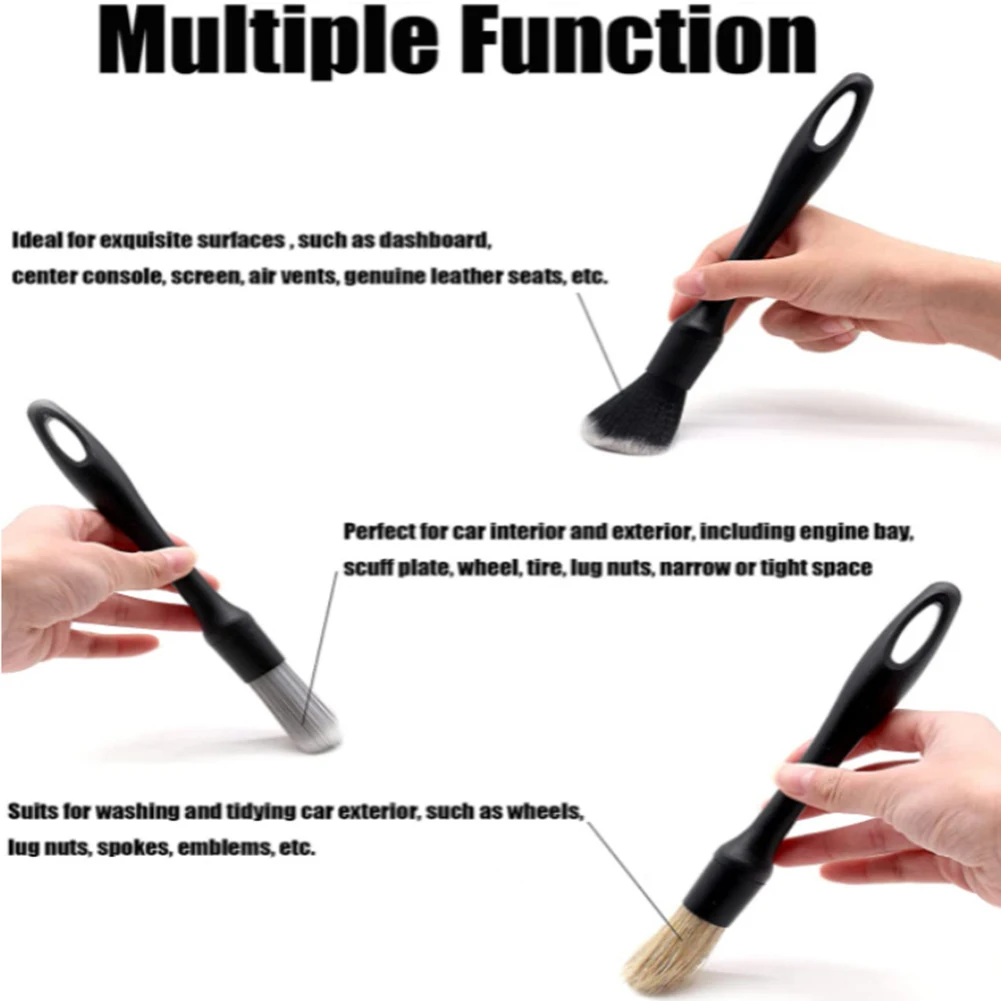 

3xCar Detailing Brush Auto Wash Accessories Car Cleaning Tools Car Detailing Brush Kit Vehicle Interior Air Conditioner Supplies