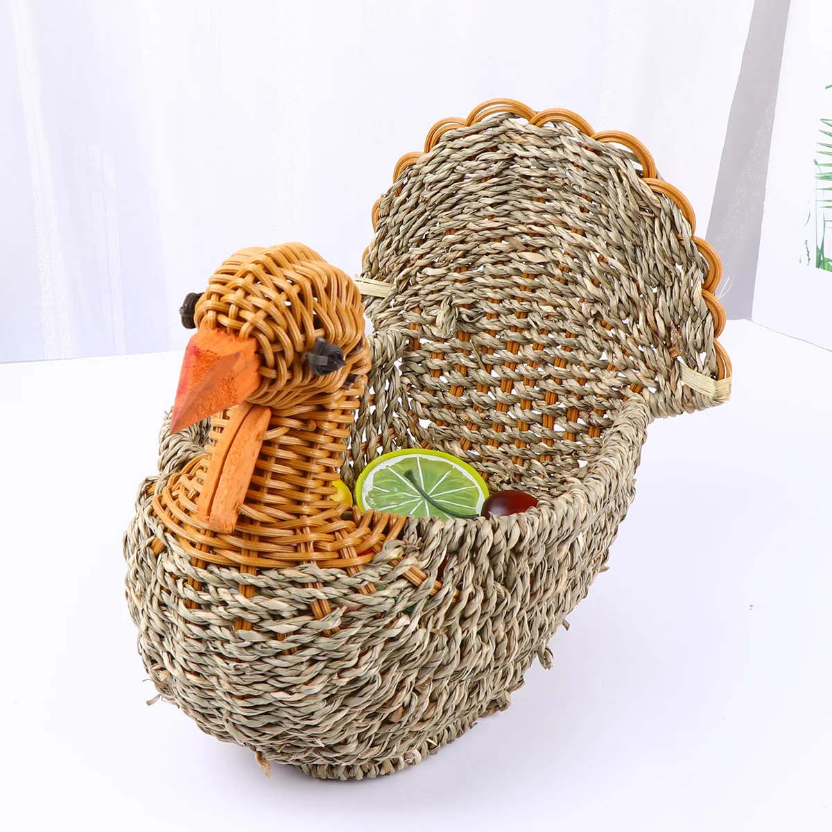 

Basket Storage Woven Baskets Rattan Organizer Bread Fruit Wicker Homeserving Turkey Straw Debris House Chicken Picnicshaped