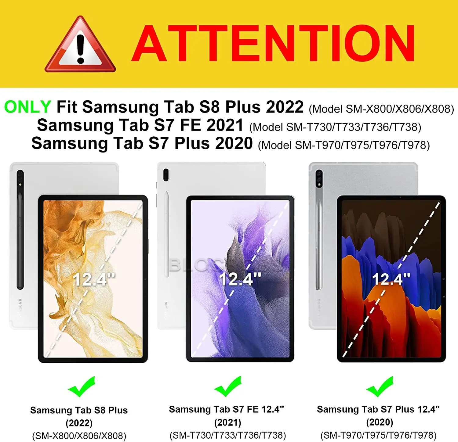 for samsung galaxy tab s7 fe 12 4 inch case s8s7 plus 2022 stand cover auto sleepwake smart tablet magnetic with pencil holder free global shipping