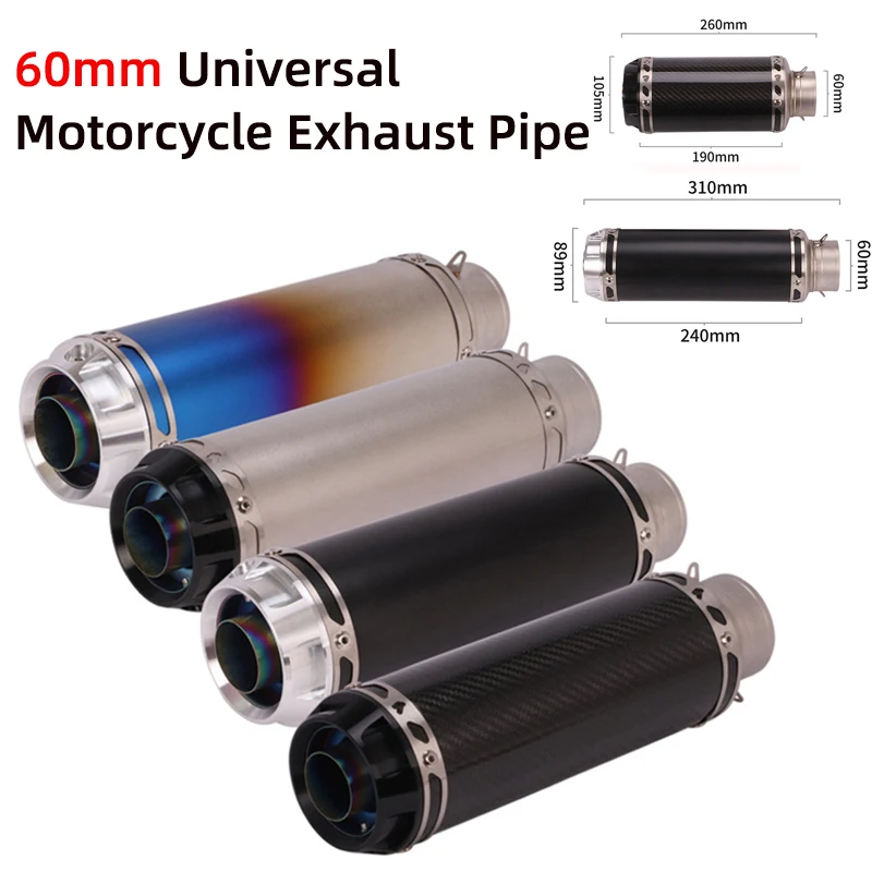 

60mm Universal Motorcycle Modify Exhaust Pipe With DB Killer Muffler Carbon Fiber GP-project Exhaust Pipe For Z1000 Z650 R6 R3
