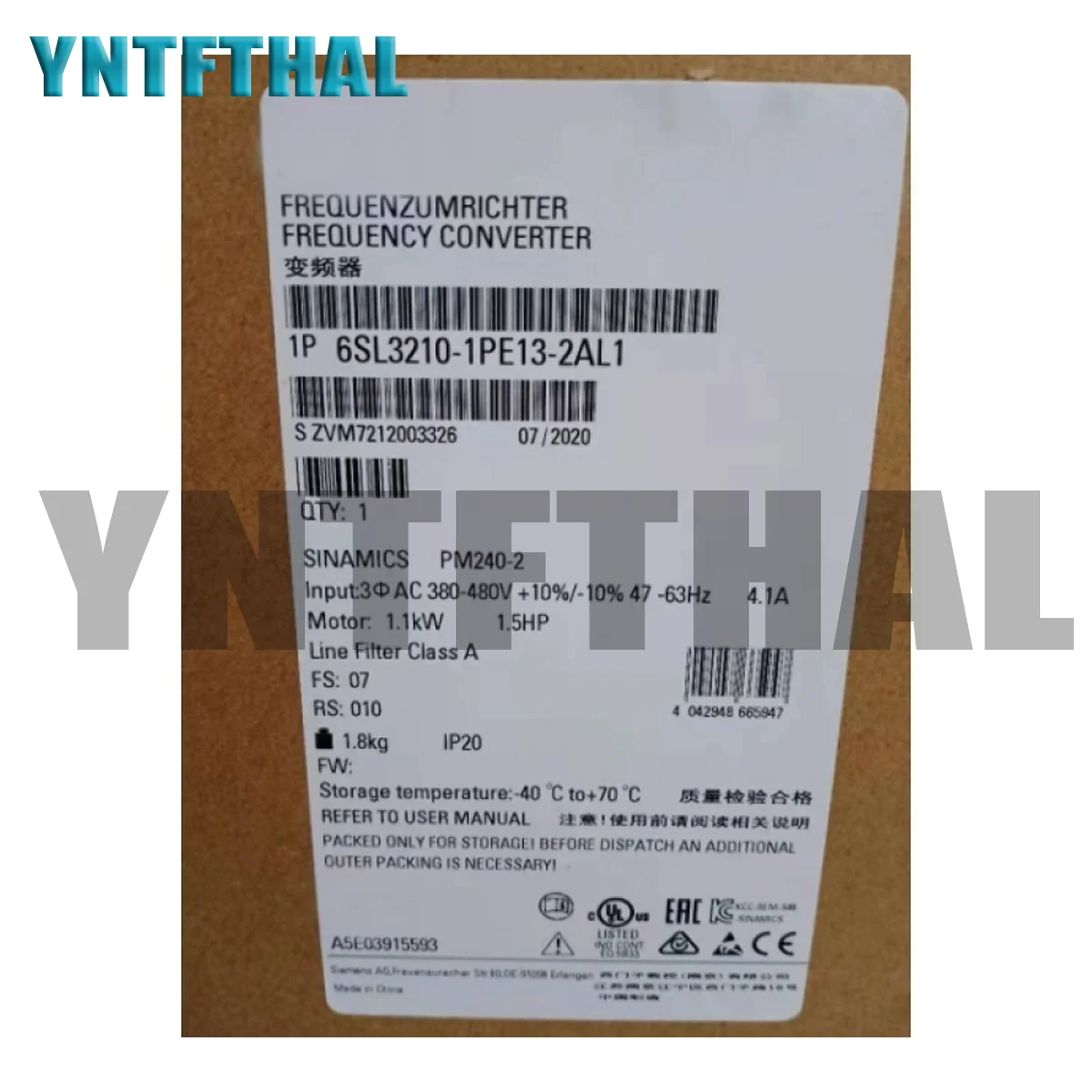 Преобразователь частоты 6SL3210-1PE13-2AL1