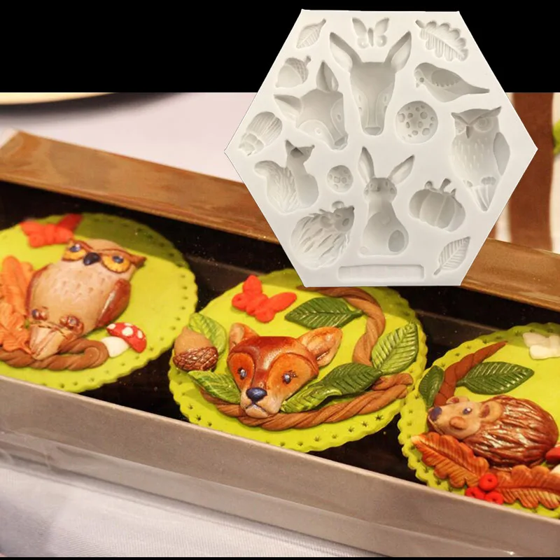 

Фотоформа для торта в форме кролика Совы тыквы, помадки, печенья, желе, пудинга