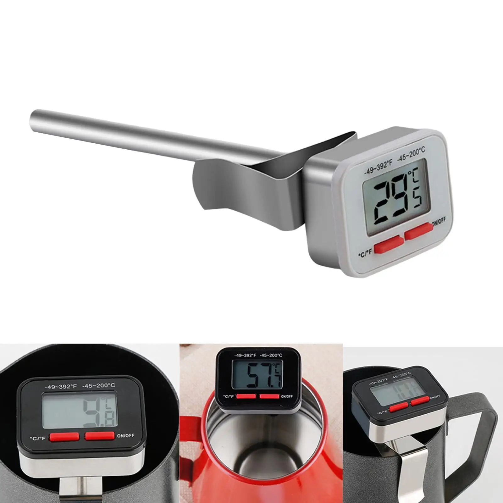 

Digital Coffee Thermometer Frother Thermometer for Deep Fry Oven Garden