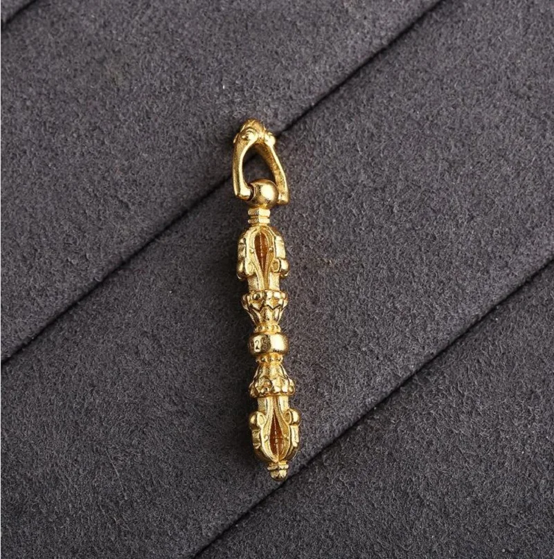 100% Серебро 925 пробы позолоченный Тибетский подвеска буддийский амулет на удачу