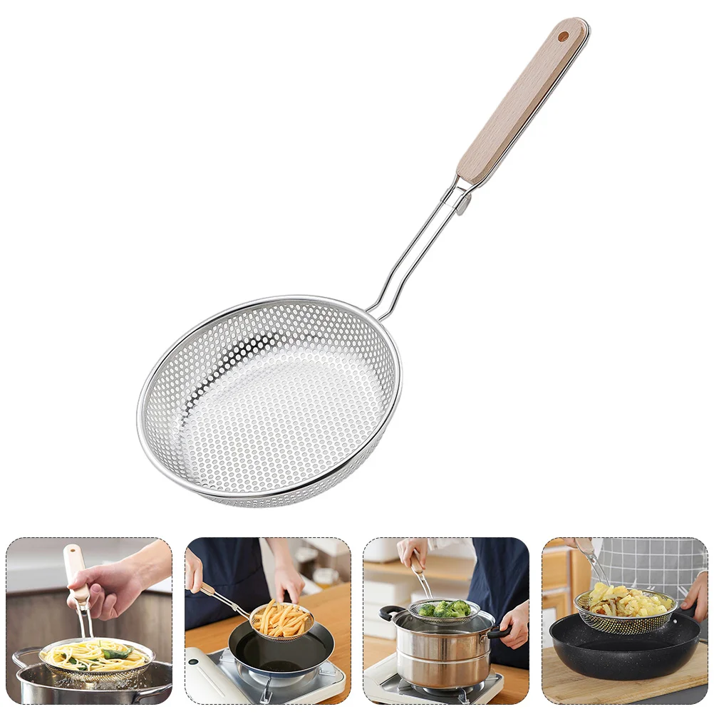 

Strainer Spoon Skimmer Stainless Steel Mesh Basket Slotted Soup Pot Filtering Ladle Hot Fine Fry Serving Scoop Pasta Fries
