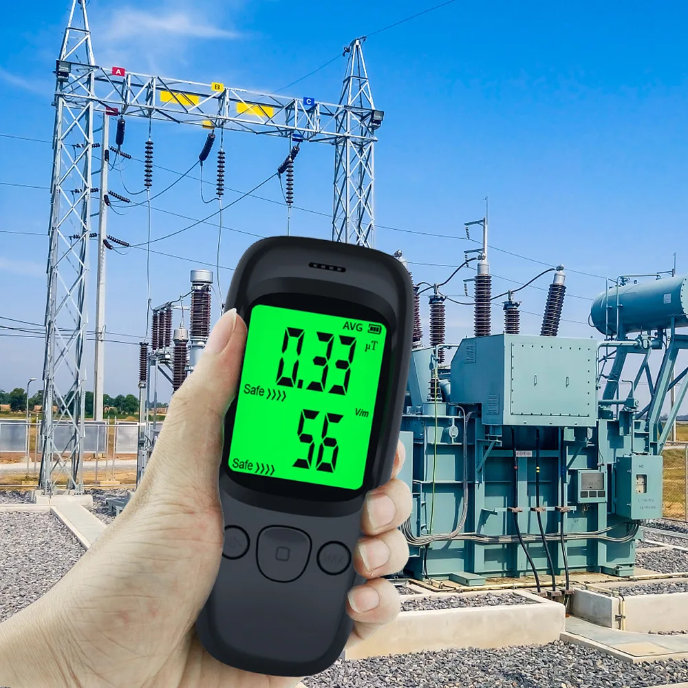 

Handheld Portable Electromagnetic Radiation Detector Magnetics Field Electric Field Temperature Measurement Device LCD Display