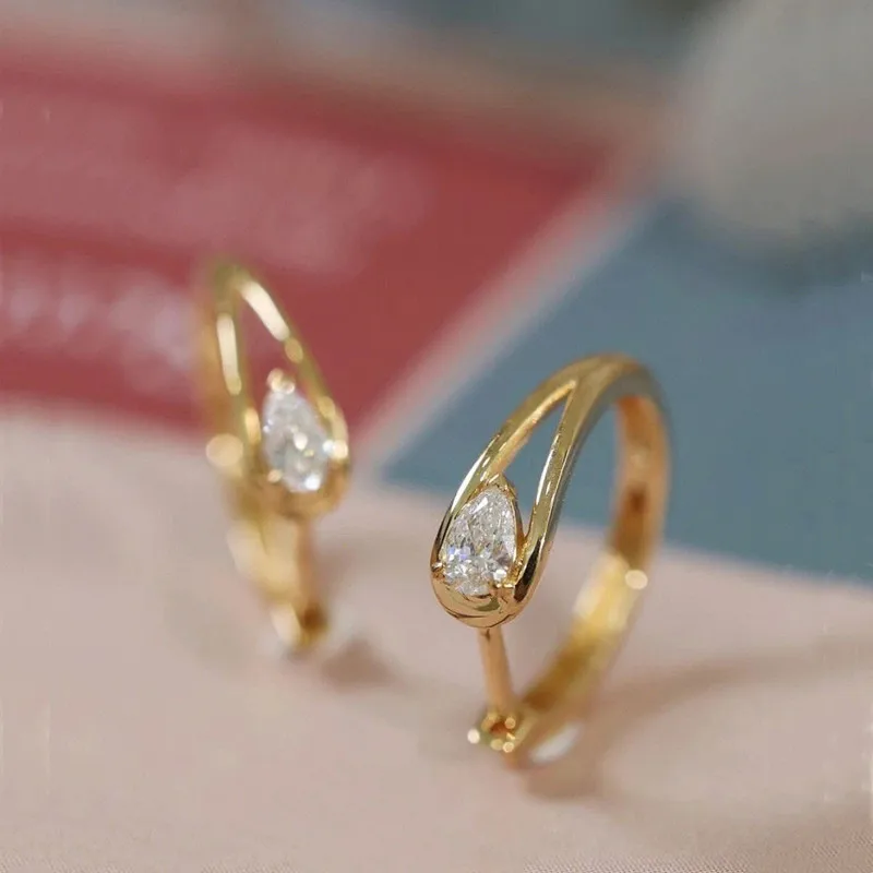 Модные серьги-кольца с цирконием для женщин и девочек вечерние свадебные