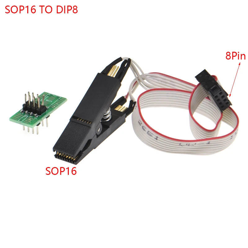 

Адаптер сокет программатора SOP SOIC SOIC16 для вспышки 25 SPI FLASH 25 серии 300mil SOP16 в dip8