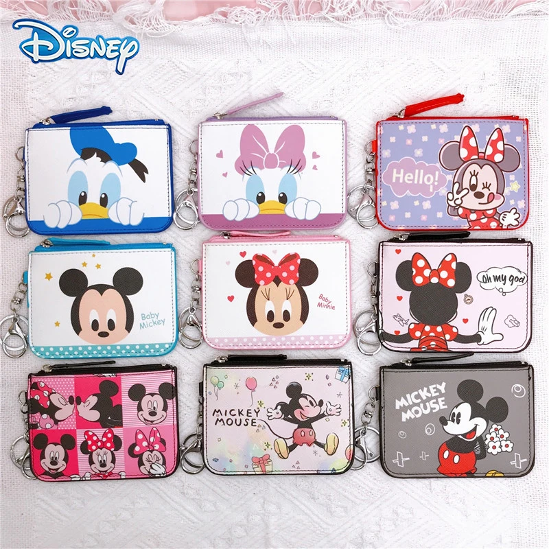 

Disney Mickey Mouse Coin Purse Minnie Card Holder Cartoon Princess Girls Change Card Bag Wallet Fashion Women's Wallet Coin Bags