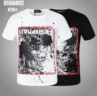 dsquared2 cotton letter print round neck short sleeve shirt casual mens womens clothing tops size%ef%bc%9am 3xl