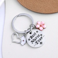 best nurse ever stainless steel keyring keychain charms women jewelry accessories pendant gifts fashion