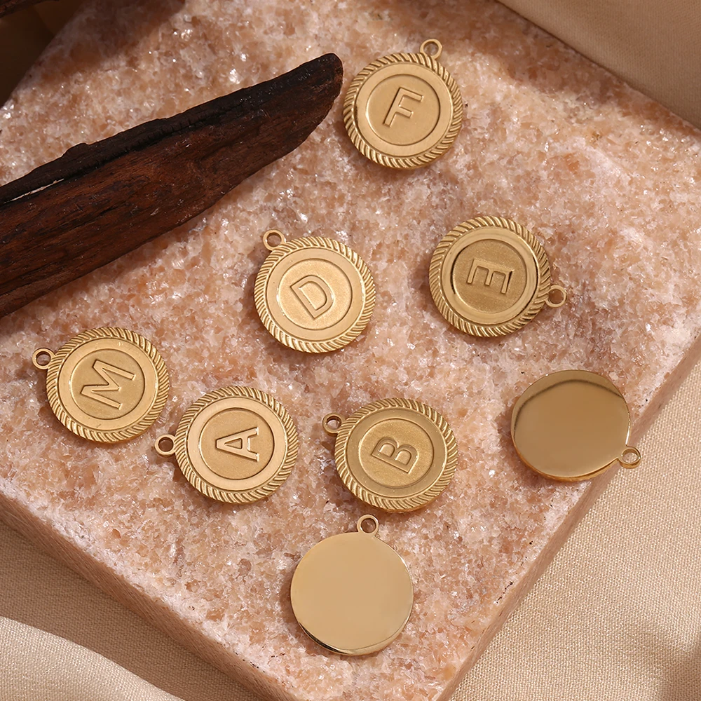 Классические Полосатые Круглые Подвески MamacitaSlay с 26 инициальными буквами новинка