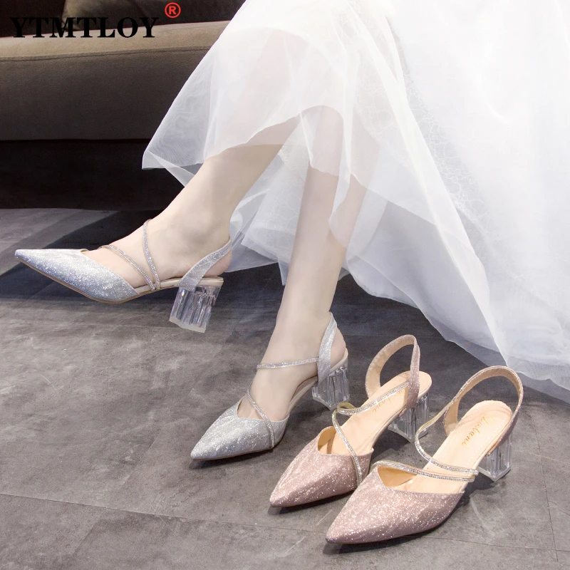 

Ladies Sandals Women's Shoes New Fashion High Heels Ladies Dress Wedding High Heels Transparent Sexy High Heels Sandals 6CM 6