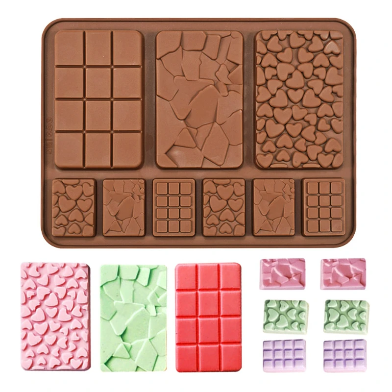Chocolate Bar Silicone Mold Break-Apart Waffle Candy Bar Molds Homemade Protein and Energy Bar Molds Bakeware Wax Melt Molds