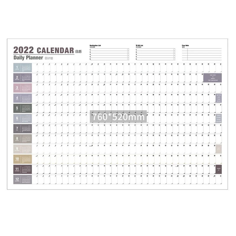 

2022 год, годовой план, календарь, ежедневный график с наклейками, фотография, календарь, ежедневный график с наклейкой