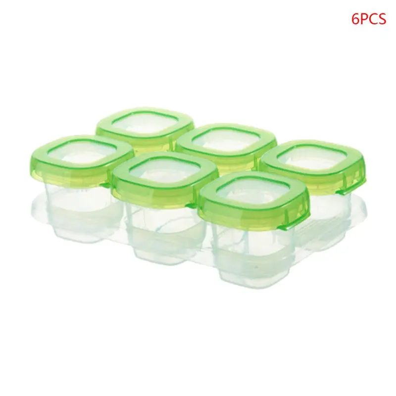 

6 Pcs Baby Plastic Food Containers Mini Weaning Freezing Pots Boxes Freezer Storage Box