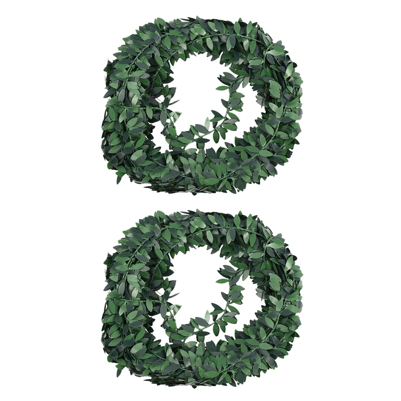 

2X 7.5M Artificial Ivy Garland Foliage Green Leaves Simulated Vine For Wedding Party Ceremony Diy Headbands-FS-PHFU