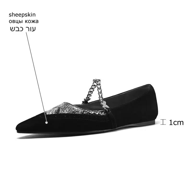 Soft Sheepskin Genuine Leather Girls Female Flat Heel Shoes Flats Square Toe Spring Fashion Easy To Walk Women Shoes