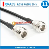 high quality dual l16 n female to n female jack connector pigtail jumper rg58 rg 58 3d fb extend cable 50 ohm low loss