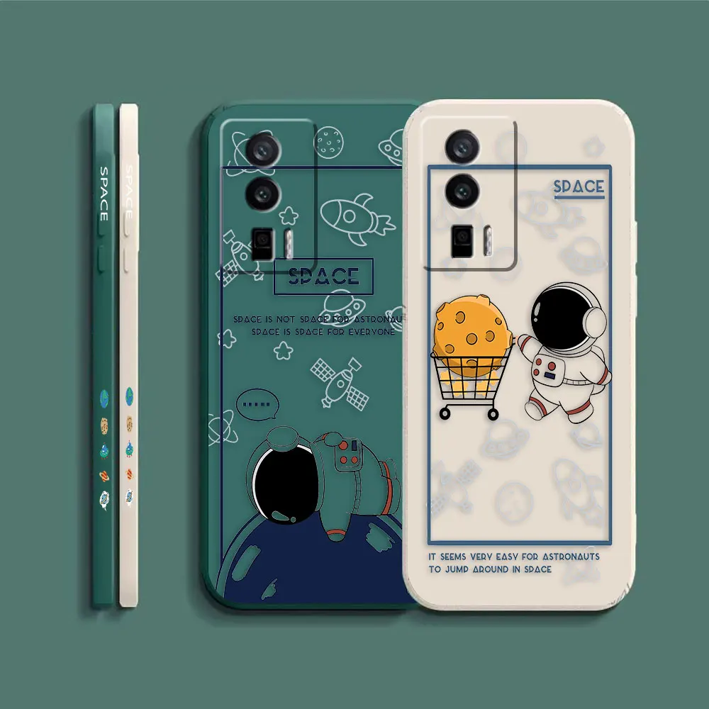 Case For Redmi K60E K60 K50 K40S K40 K30 K20 12C 10C 9A 9 8 10X 10A 10 Pro 4G 5G Gaming Case Shell Happy Cartoon Astronaut Space