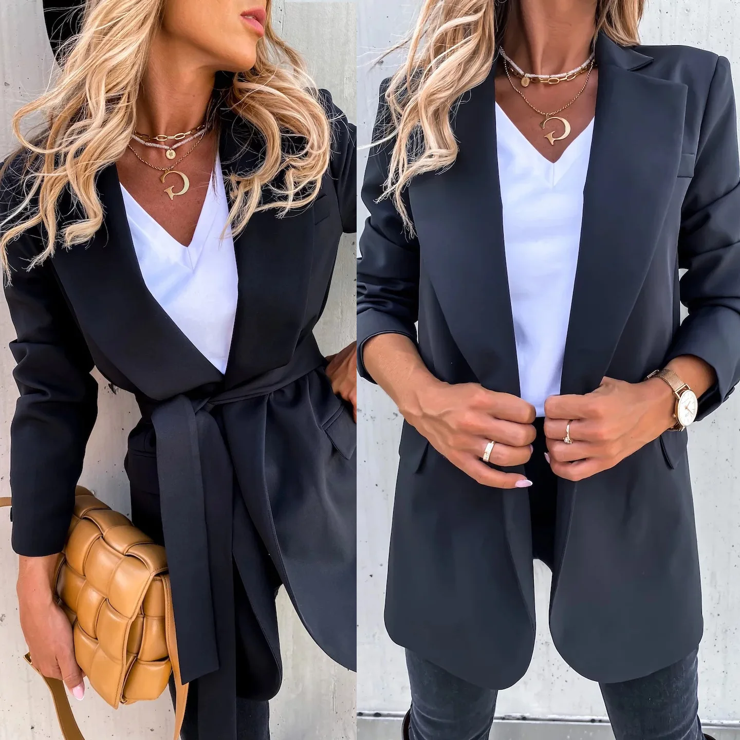 

Blazer for Women Spring/summer 2023 New Loose Lace-up Blazer Women Casual Fashion Long Sleeve Coat Women Jacket