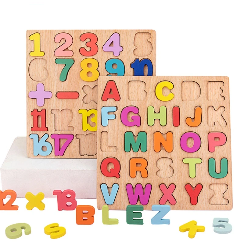Новый Деревянный 3D пазл, игрушка для детей, Английский алфавит, когнитивные Детские Ранние обучающие игрушки для детей