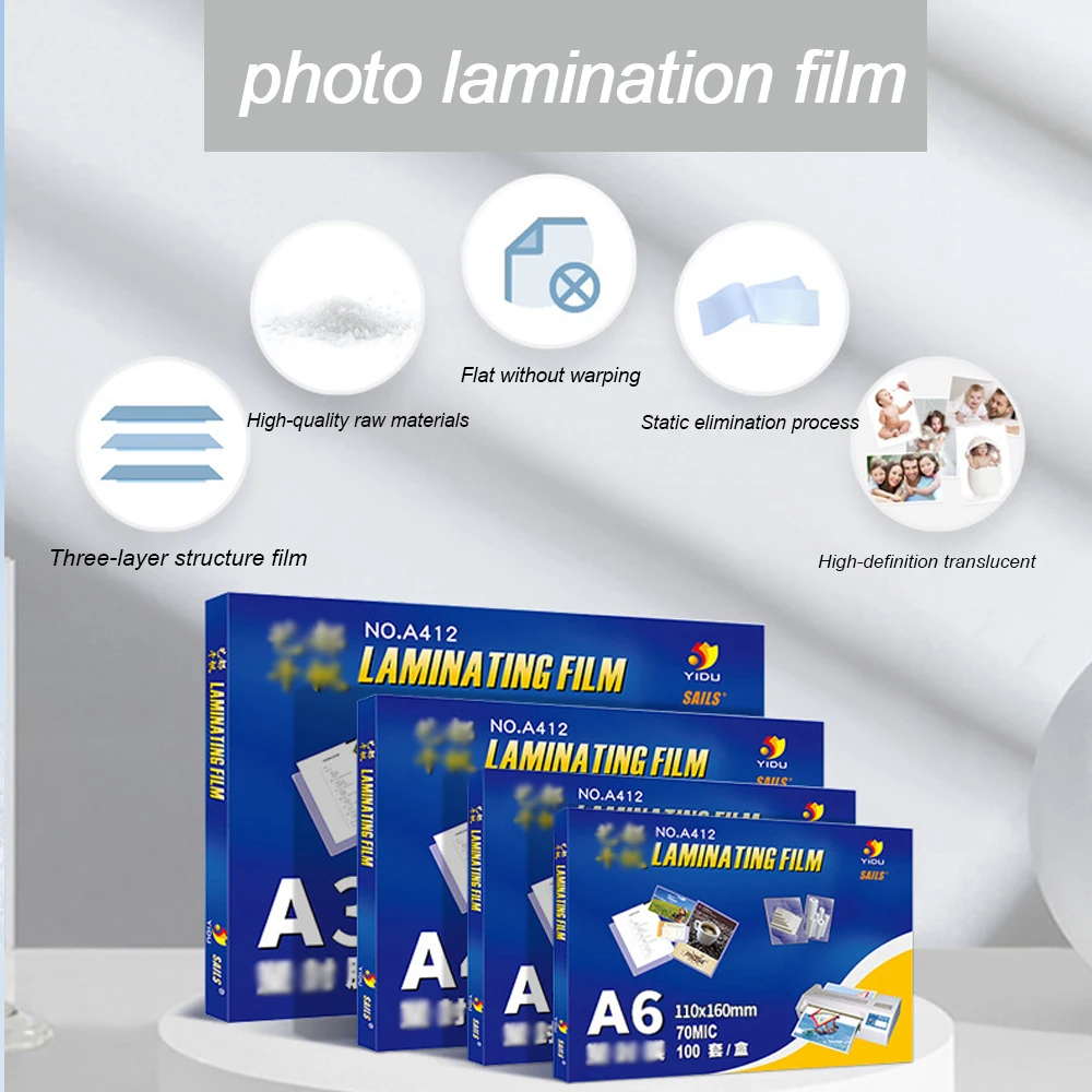 

A4 Thermal Laminating Film for Photo Files Card Picture Lamination Pouch Laminator Films Plastic Sealer Accessories
