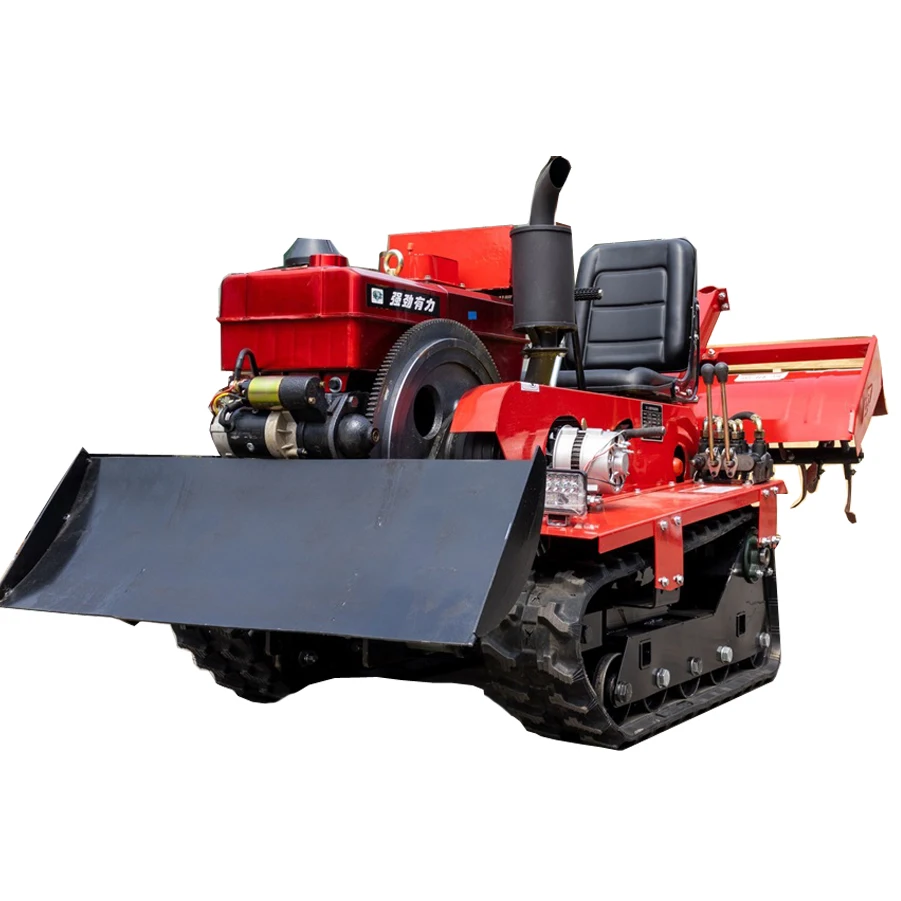 

Top Multifunctional Mini Power Rotary Tiller 25Hp Tracked Ride Type Rotary Cultivator Rotary Tiller for Farming Machine